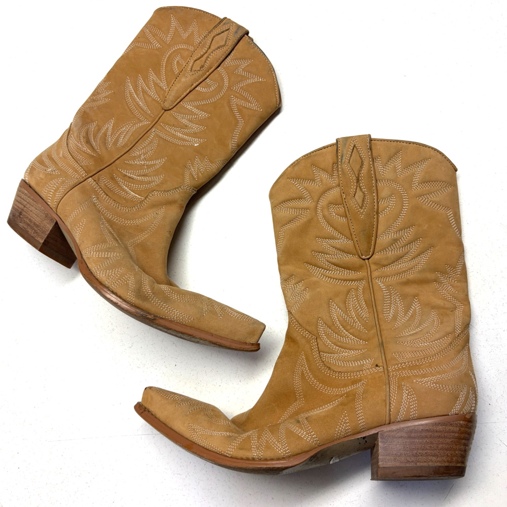 Guess By Marciano Vintage 90s Tan Leather Western Cowboy Boots 8M